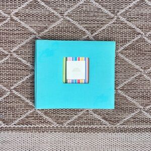 Turquoise Scrapbooking Photo Album with Striped Frame